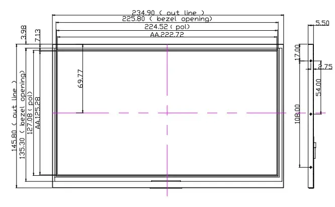 tft lcd display,10.1" wsvga tft lcd display