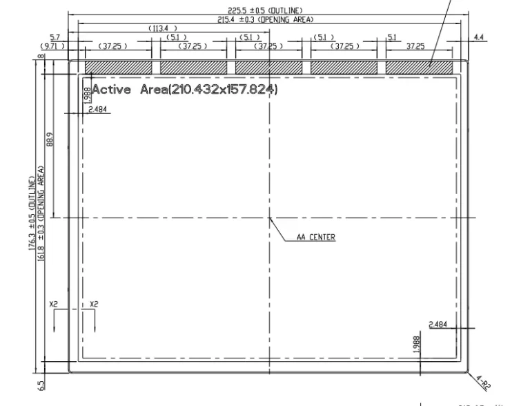 10.4 inch screen PV104004YH30E front